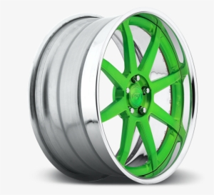 N370 Green Face Polished Lip Finish Wheels - Wheel