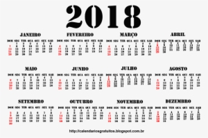 Portugues Calendário 2018 Png