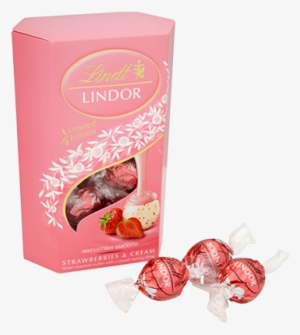 Lindor Strawberries & Cream Truffles 200g Lindt Chocolate - Lindt 200g Lindor Strawberry & Cream Milk Chocolate