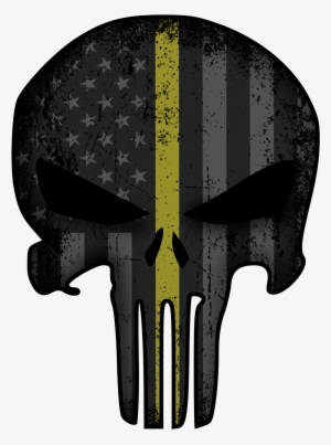 Punisher Thin Gold Line Decal - Red And Blue Punisher