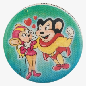 Mighty Mouse And Pearl Pureheart Entertainment Button - Mighty Mouse And Pearl Pureheart