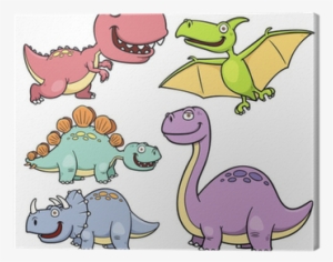 Cuadro En Lienzo Ilustración Vectorial De Dinosaurios - Dinosaurs Cartoon