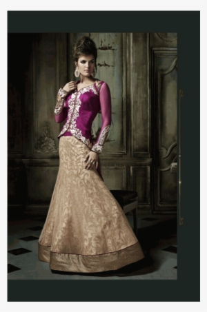 Purple And Gold Brown Khwaab Aura Wedding Anarkali - Party Wear Designer Dress