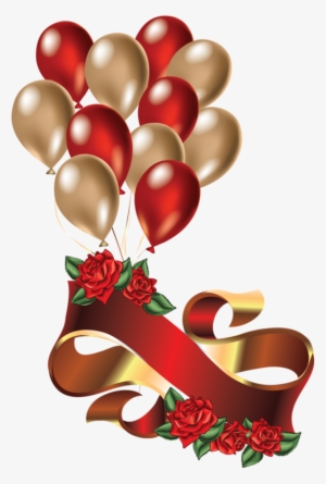 Red And Gold Balloons Transparent