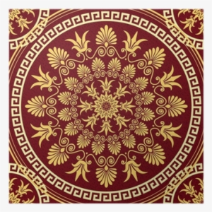 Vector Seamless Elegant Lace Gold Ornament Poster • - Greek Floral Pattern Designs