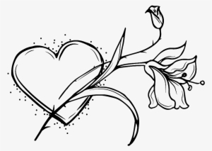 Black And White Hand Painted Simple Love Vector - Vector Graphics