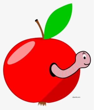 Apple And Worm Clipart Png - Worm In An Apple Gif