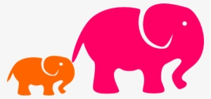 How To Set Use Pink ^ Organge Elephants Clipart - Clip Art