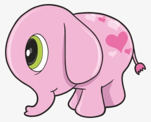 Kids Stickers Pink Elephant - Cute Easy Drawings Elephants