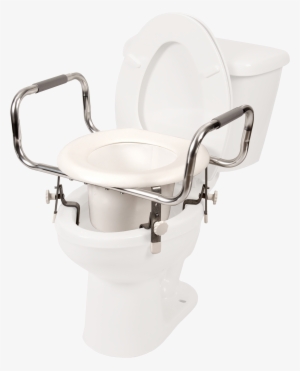 Adjustable Raised Toilet Seat W/ Arms - Adjustable Raised Toilet Seat (with Aluminium Padded