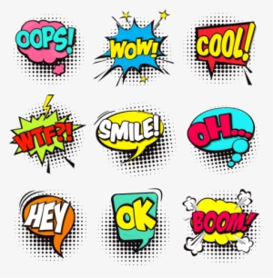 Set Colorful Comic Speech Bubbles - Comic Pop Art Vectores Transparent PNG  - 475x486 - Free Download on NicePNG