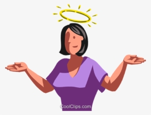 Halo Over A Businesswoman Royalty Free Vector Clip - Illustration