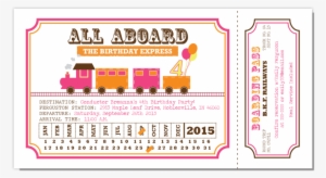 Train Ticket Pink And Orange