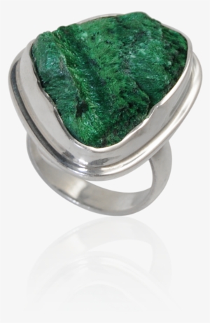 Lovely Rough Malachite Silver Ring - Ring