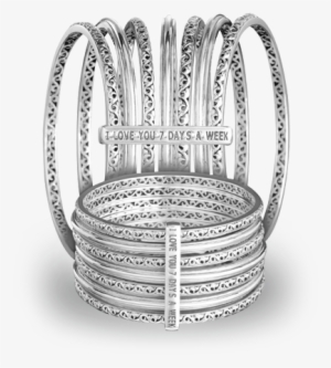 This Stunning Silver Bangle Is Actually Seven Bracelets - Charles Krypell - I Love You 7 Days A Week B