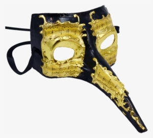 Mask Carnival Vintage Creepy Plague Opera Masquerade - Black And Gold Masks