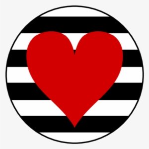 Ol2088 - 1 - 5" Circle - Striped Heart Circle Labels - Striped Heart