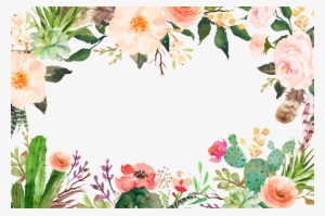 Various Flowers And Lace Transparent Decoratives - Watercolor Flower Border Design