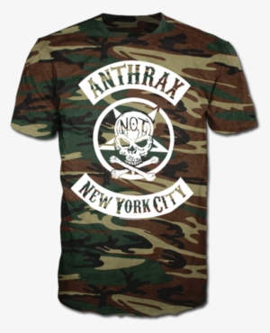 Biker Skull Camouflage Tee - Tshirt Anthrax New York