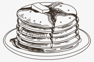 Pancakes - Pancake Clipart Black And White