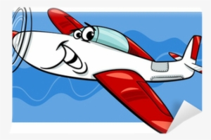 Low Wing Air Plane Cartoon Illustration Wall Mural - Avion Comic