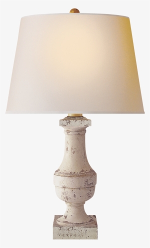 Round Medium Balustrade Table Lamp In Old White With - Inch
