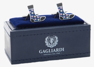 Home>cufflinks>blue Dotted Socks Cufflinks - Gagliardi Blue & Pink Cufflinks