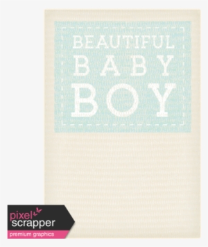 Baby Shower Beautiful Baby Boy Tag - Cross-stitch