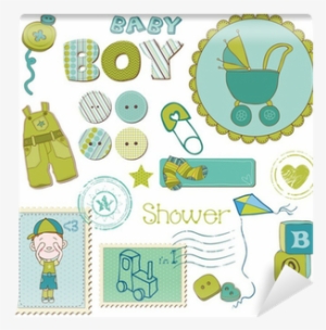 Scrapbook Baby Shower Boy Set - Carte Felicitations De Naissance A Imprimer Gratuit