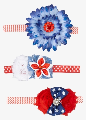 4th Of July 3pc Floral Headband Set - Headband