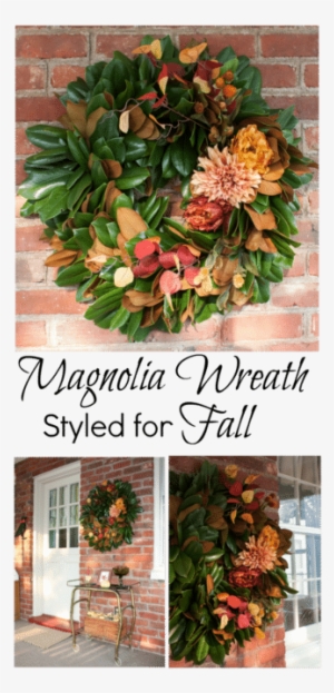 Magnolia Wreath Styled For Fall