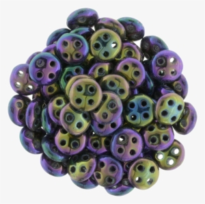 Czechmates 6mm Four Hole Quadralentil Purple Iris Beads - Bead