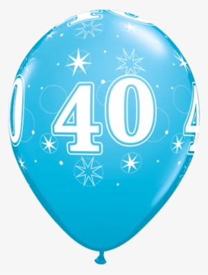 40th Birthday Balloon Latex Blue 6pk - 50th Birthday Balloon Transparent