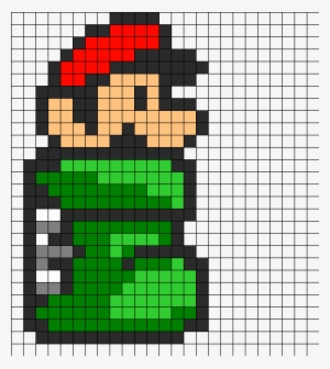Mario In Green Tube Perler Bead Pattern / Bead Sprite - 8 Bit Mario Boot