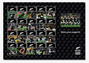 The Second One Contains Stamps Picturing The Emblem - 2011 Rugby World Cup All Black Team