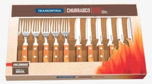 Jogo De Talheres Para Churrasco Tramontina Polywood - Tramontina Churrasco Set Of 12 Steak Knives
