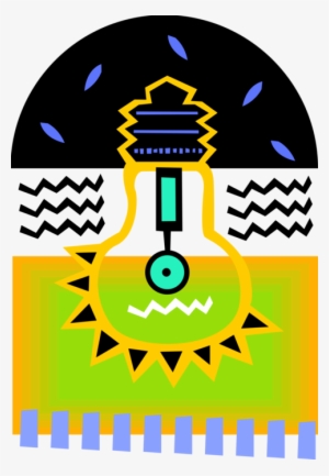 Vector Illustration Of Electric Light Bulb Symbol Of - Emblem