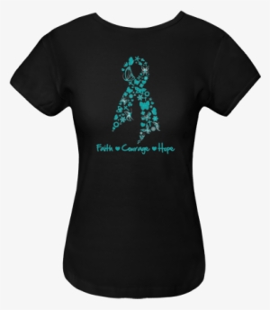 Ovarian Cancer Faith Courage Hope Women's Fitted T-shirt - Vasculitis Awareness Vasculitis Ribbon
