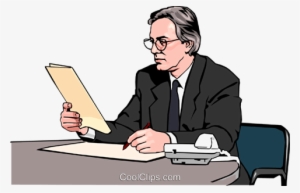 Businessman Reviewing Document Royalty Free Vector - Financial Statement
