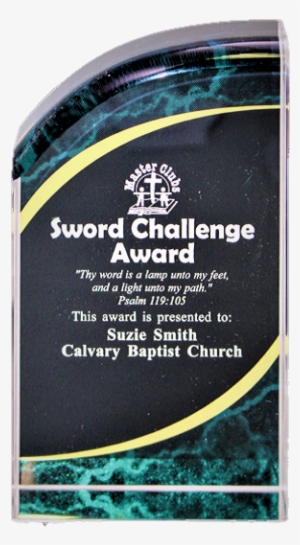 Sword Challenge Award - Commemorative Plaque