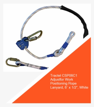 Tractel Csp06c1 Adjustfor Work Positioning Rope Lanyard,