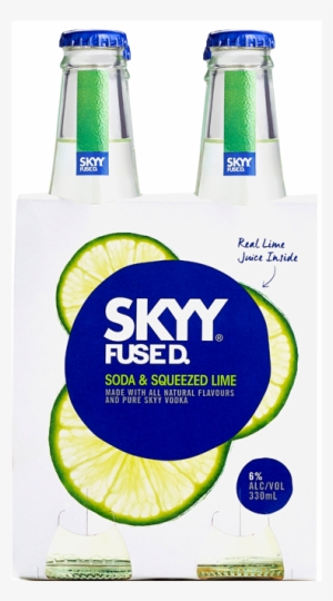 Skyy Vodka Soda & Lime 4x 330ml Bottle Pack - Fused By Skyy Vodka Soda & Squeezed Lime 330ml