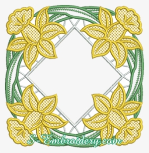 10628 daffodils cutwork lace machine embroidery design - embroidery