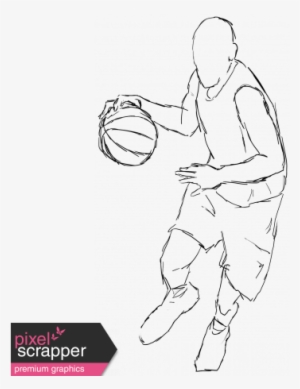 Basketball Sketch Player - Playing Basketball Sketch Drawing