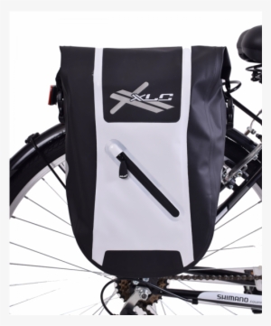15l Or 30l Xlc Low Rider Waterproof Bike Pannier Roll - Xlc Waterproof Panniers - Black And White - 15 Litres
