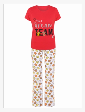 A Colourful Red And White Pj Set Featuring The Dream - Pudsey And Blush Bear Clothes