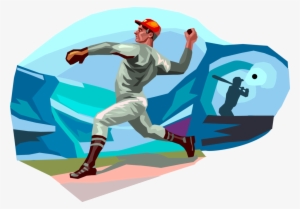 Vector Illustration Of American Pastime Sport Of Baseball - Illustration