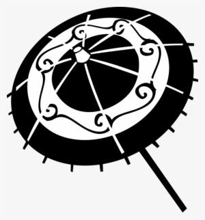 Vector Illustration Of Japanese Umbrella Or Parasol - Circle