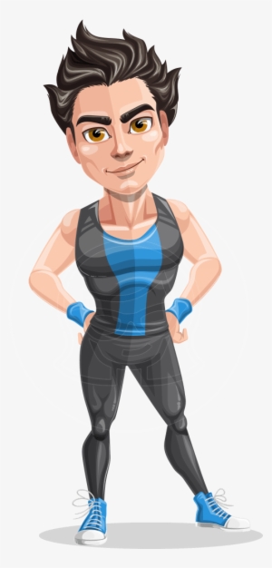 Mitch The Motivated Fitness Guy - Fitness Man Cartoon