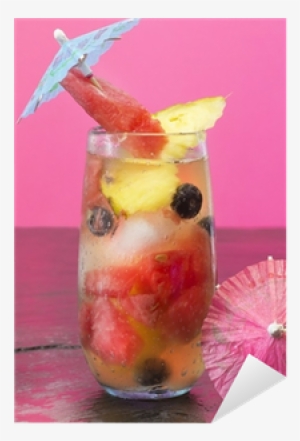 Fruit Cocktail With Decorative Umbrella Sticker • Pixers® - Painting